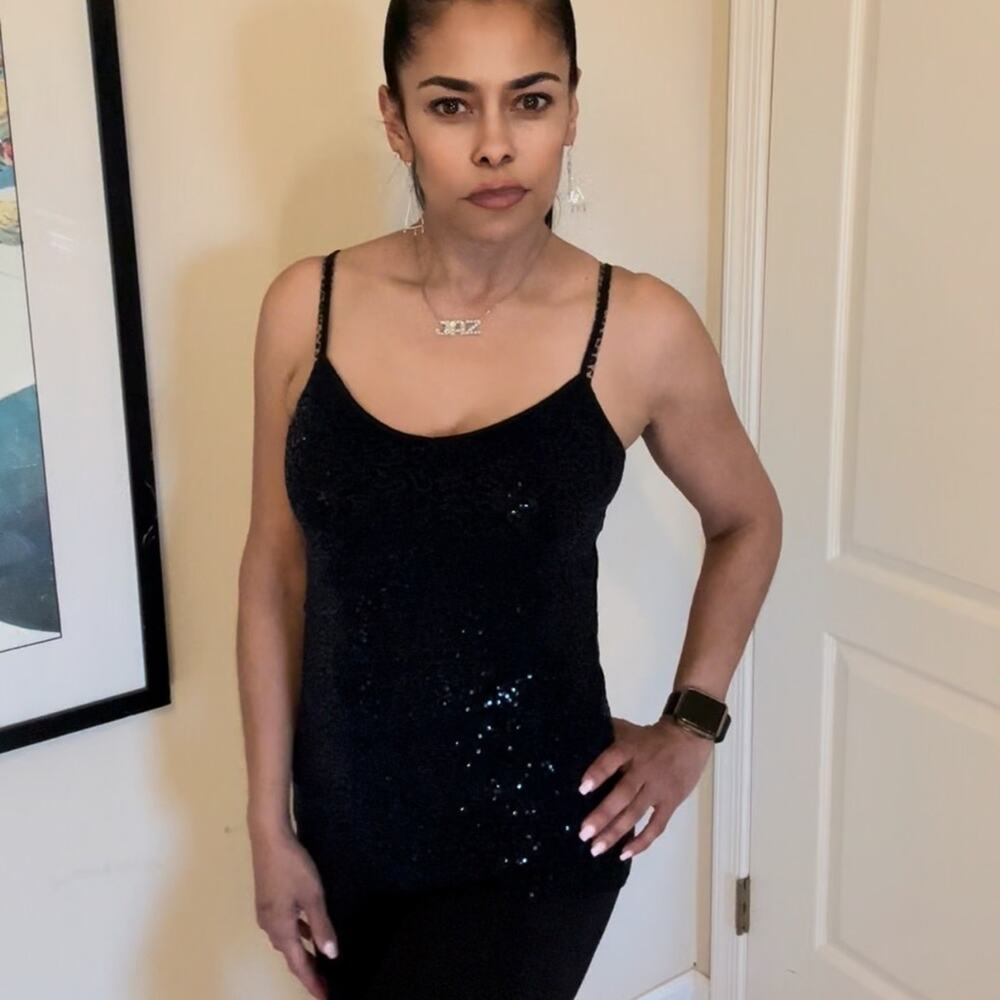 Express Dark Blue sequin Tank Top Size XS - Picture 5 of 10